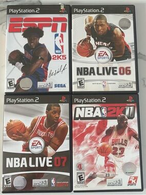 4 SONY PLAYSTATION 2 NBA SPORTS BASKETBALL VIDEOS GAMES